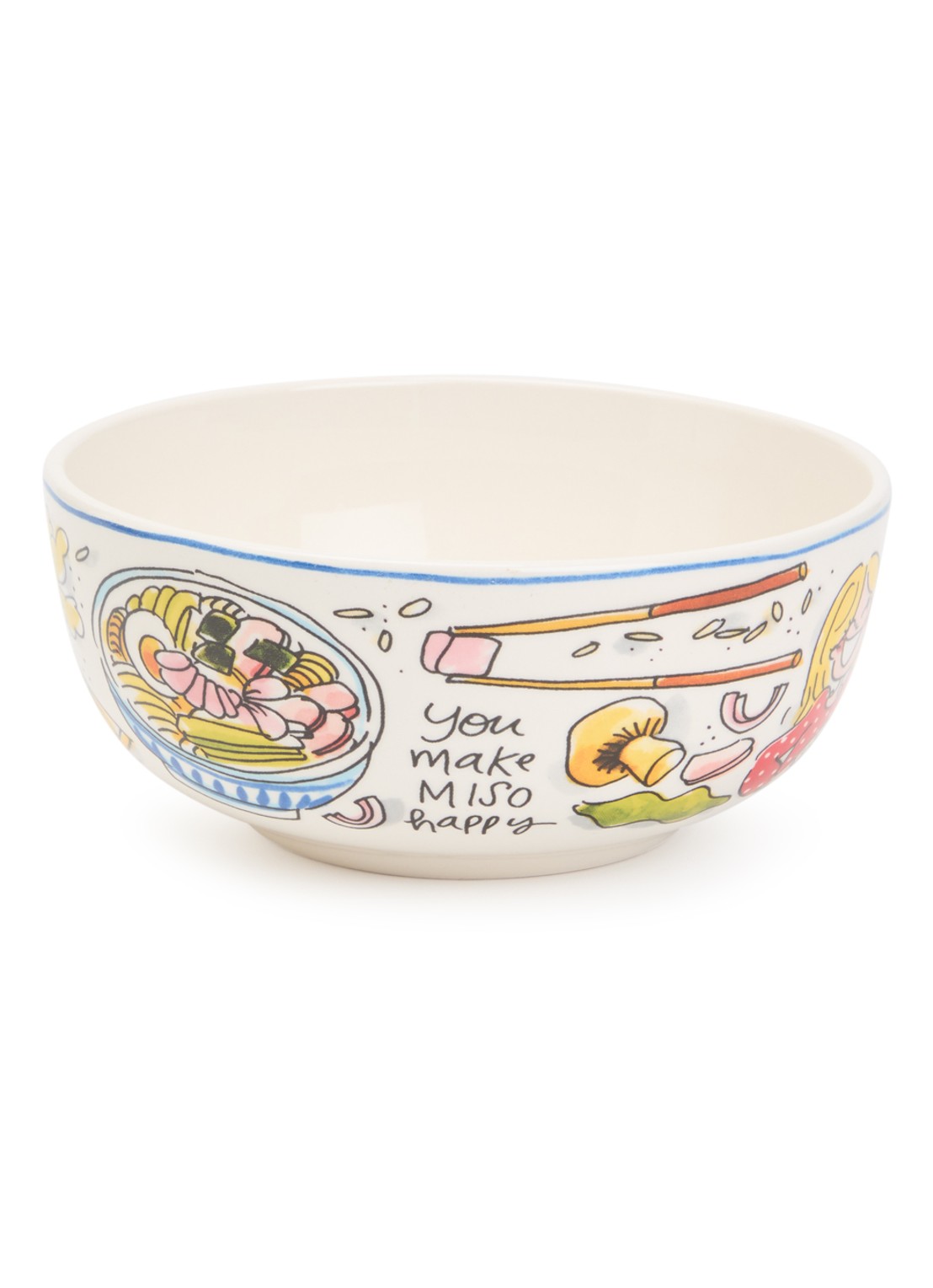 Blond Amsterdam Have a Rice Day kom 15 cm - voorkant gebroken wit