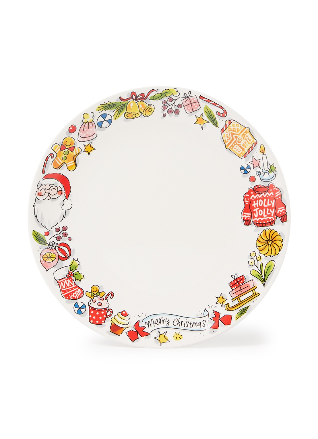 Blond Amsterdam Holly Jolly dinerbord 26 cm - voorkant 2 multicolor