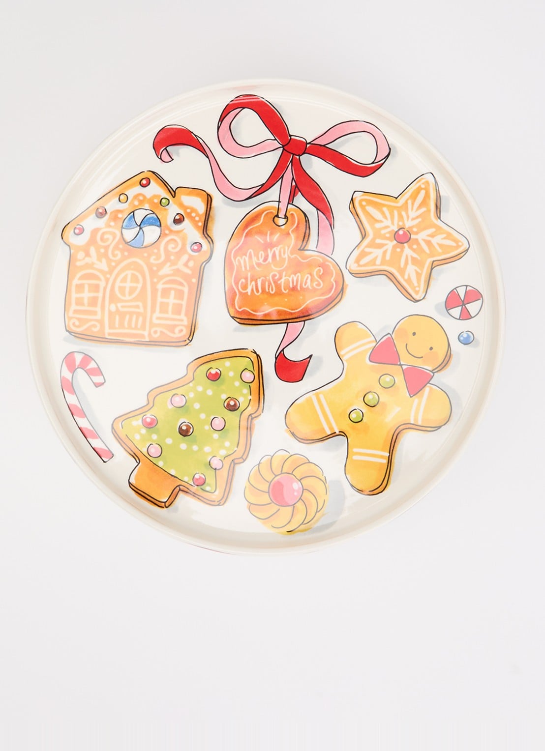 Blond Amsterdam Kerst taartplateau 24 cm  - voorkant 2 multicolor
