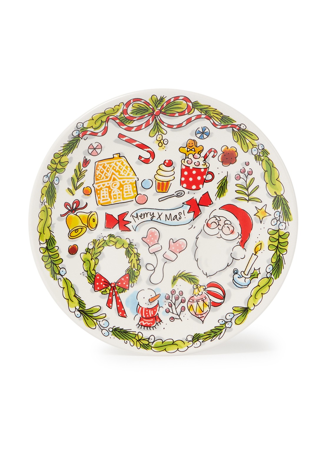 Blond Amsterdam Kerstman ontbijtbord 22 cm - voorkant multicolor