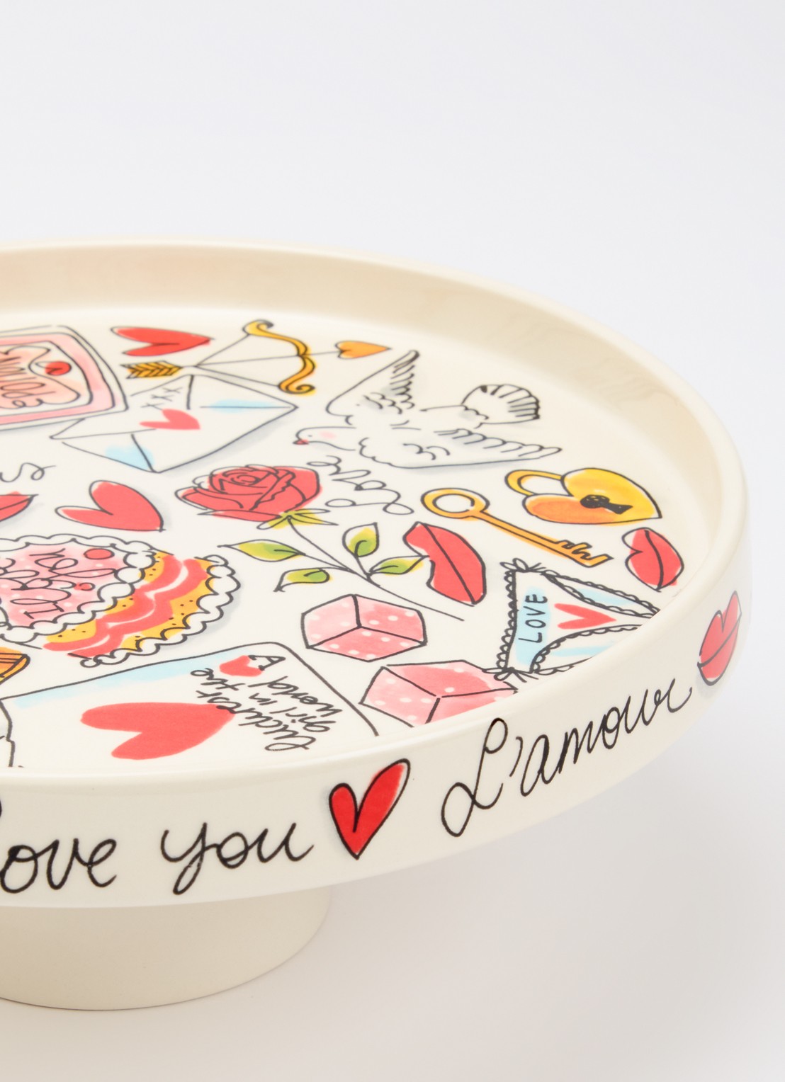 Blond Amsterdam L'amour taartplateau 24 cm - voorkant 2 gebroken wit