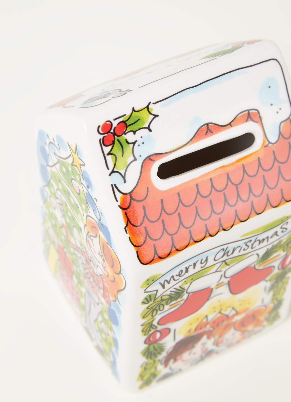 Blond Amsterdam Money House Christmas spaarpot 14 cm - detail 3 rood