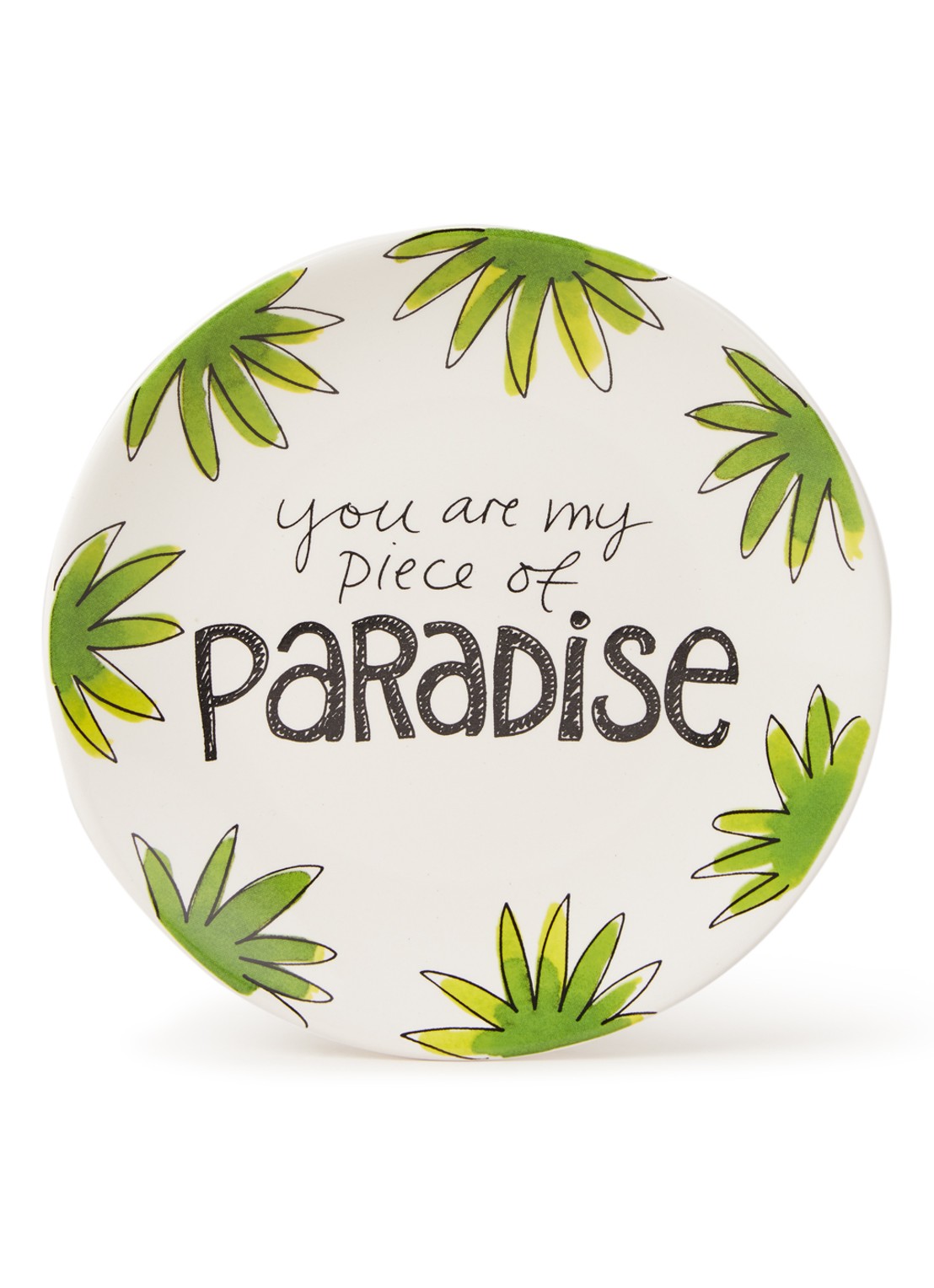 Blond Amsterdam Paradise gebaksbordje 18 cm - voorkant groen