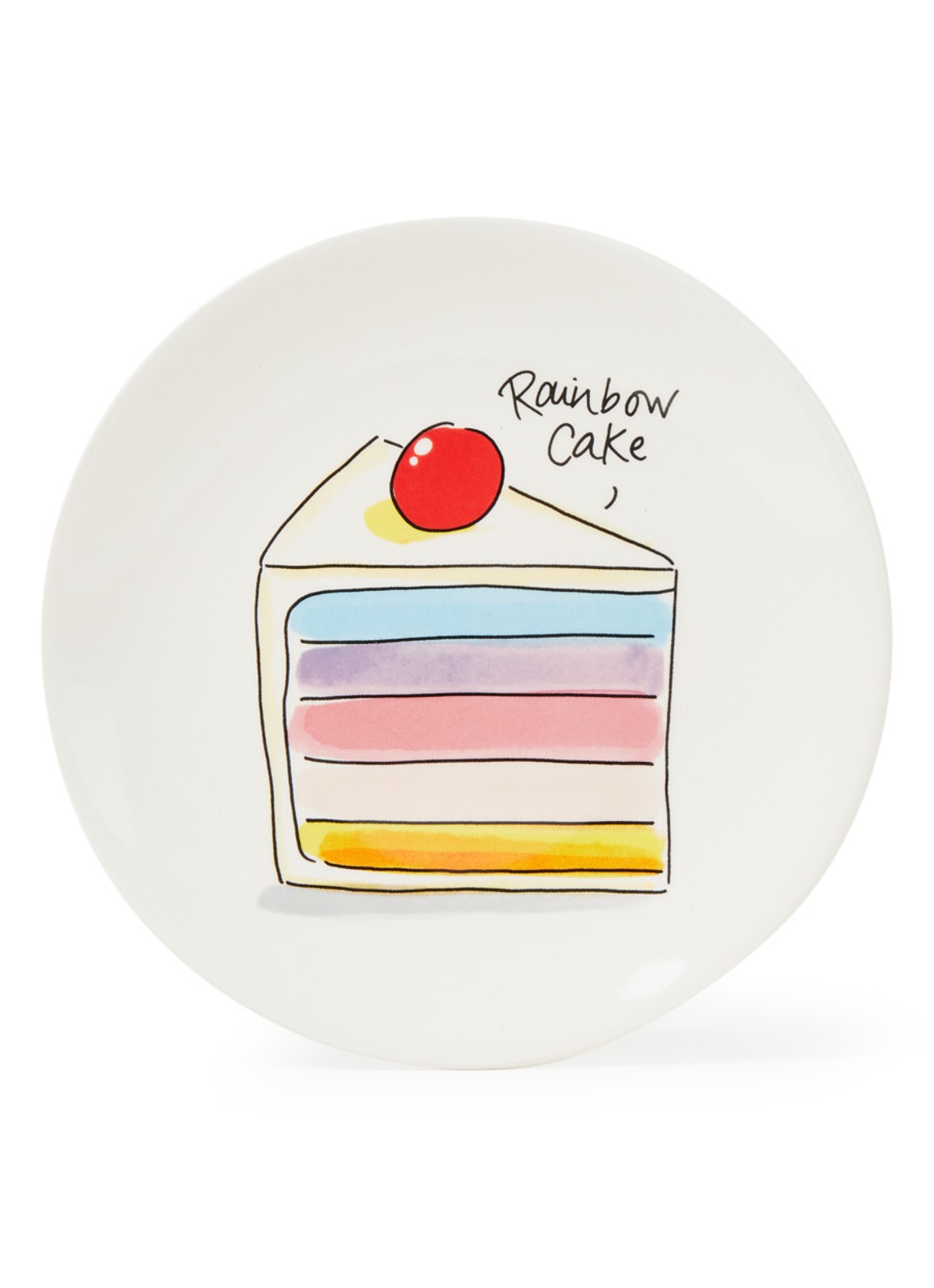 Blond Amsterdam Rainbow Cake gebaksbordje 18 cm - voorkant wit