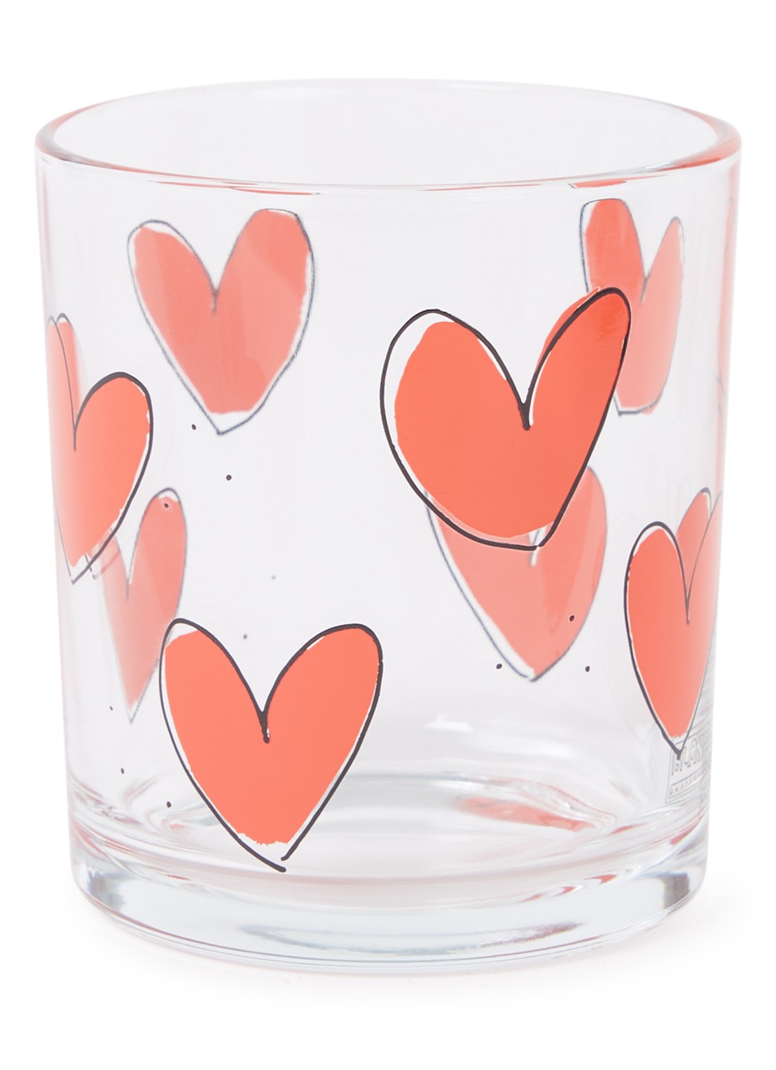Blond Amsterdam Rode Hartjes drinkglas 20 cl - voorkant transparant