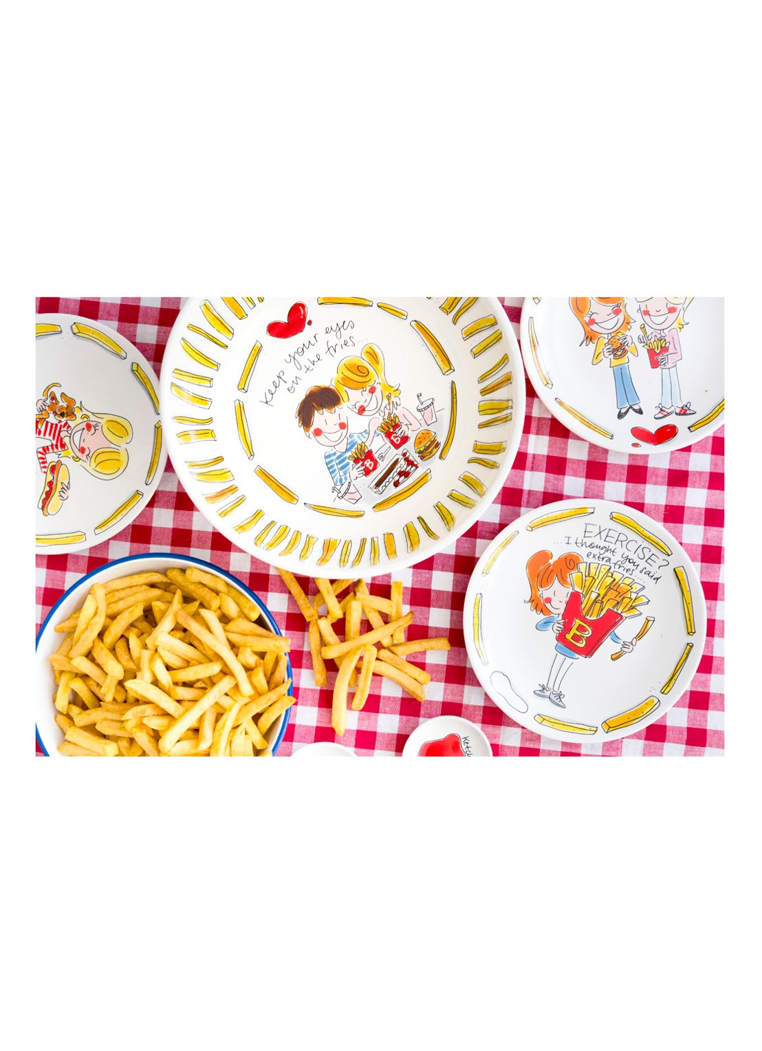 Blond Amsterdam Snack Burger gebaksbordje 20 x 16 cm - detail 3 wit
