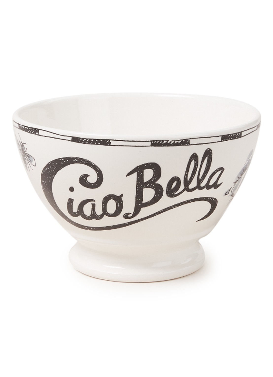 Blond Amsterdam X Noir Ciao Bella kom 15 cm  - voorkant gebroken wit