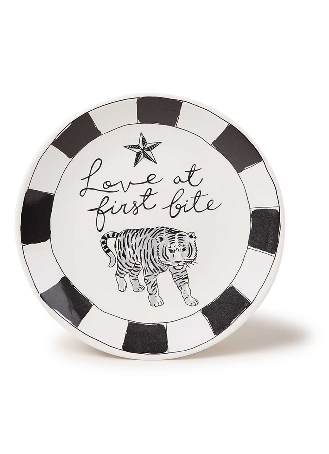 Blond Amsterdam X Noir Love at First Bite ontbijtbord 22 cm  - voorkant gebroken wit