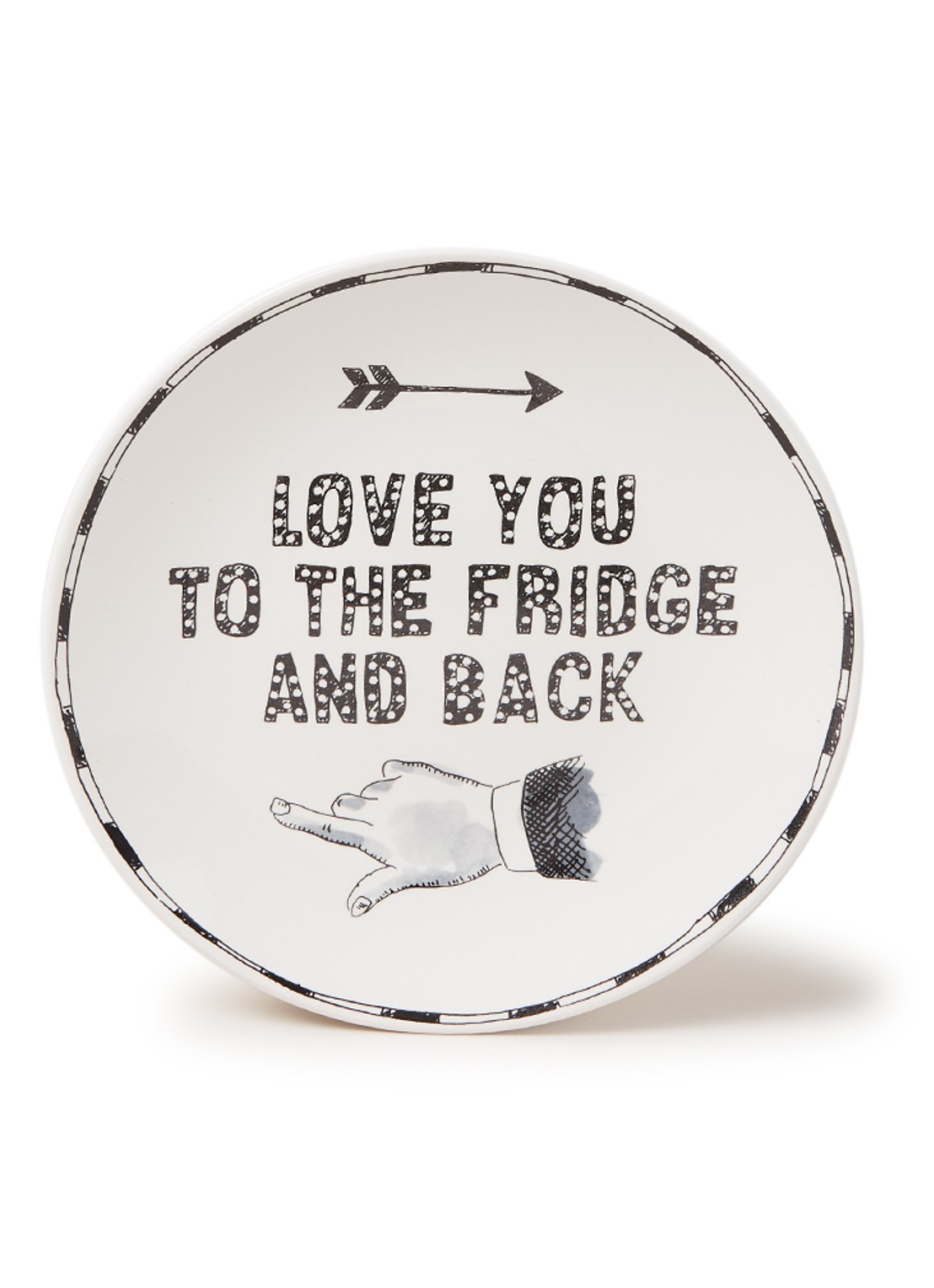 Blond Amsterdam X Noir Love You ontbijtbord 22 cm  - voorkant gebroken wit