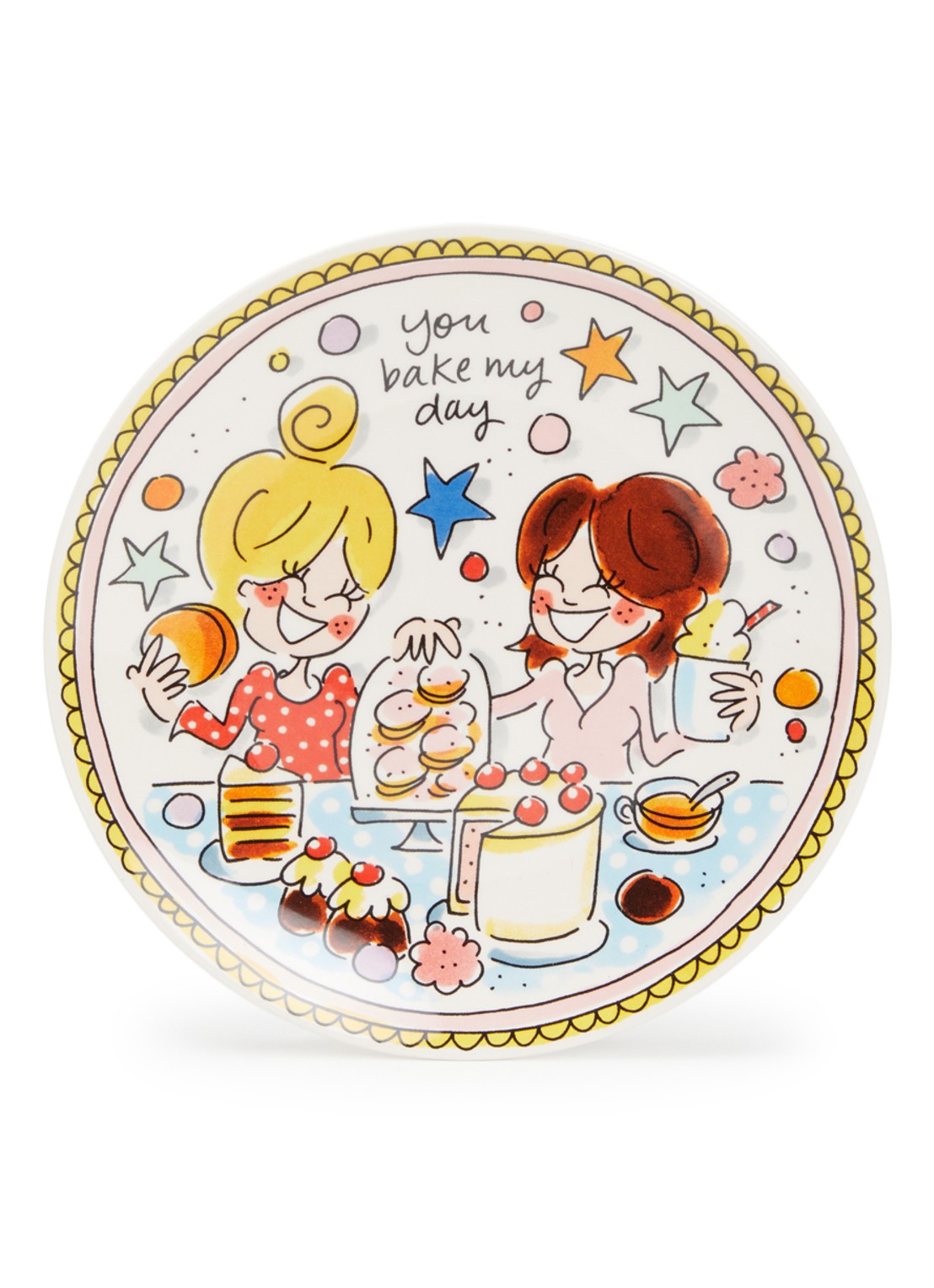 Blond Amsterdam You Bake My Day gebaksbordje 18 cm - voorkant 3 gebroken wit