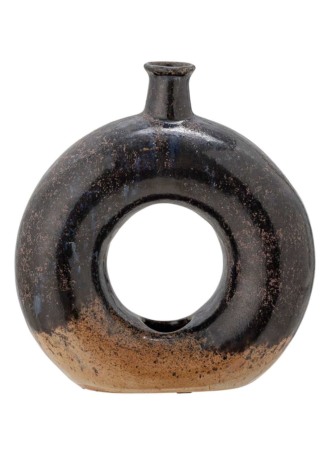 Bloomingville Baldvin Deco vaas 19,5 cm - voorkant donkerbruin