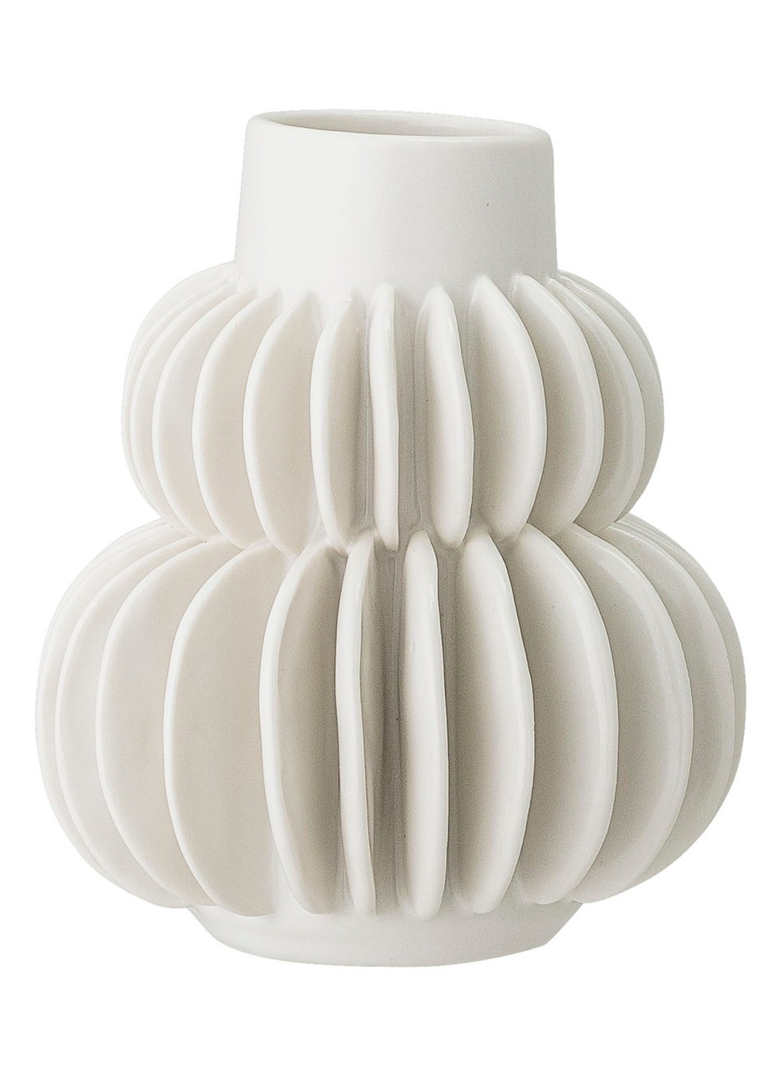 Bloomingville Halfdan vaas 14 cm - voorkant wit