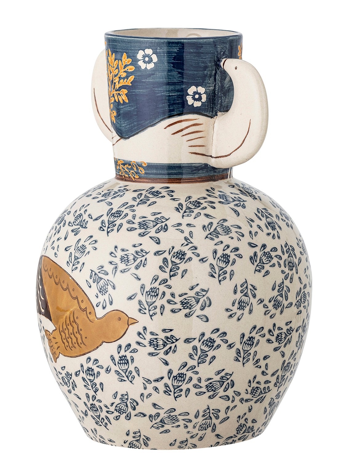 Bloomingville Hezha vaas 23,5 cm - detail 2 blauw