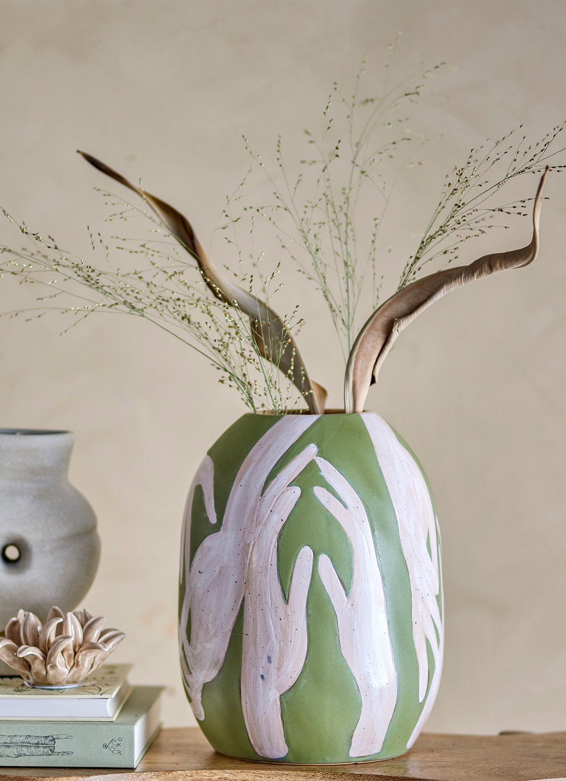 Bloomingville Lincia mand set van 3 - voorkant 2 groen