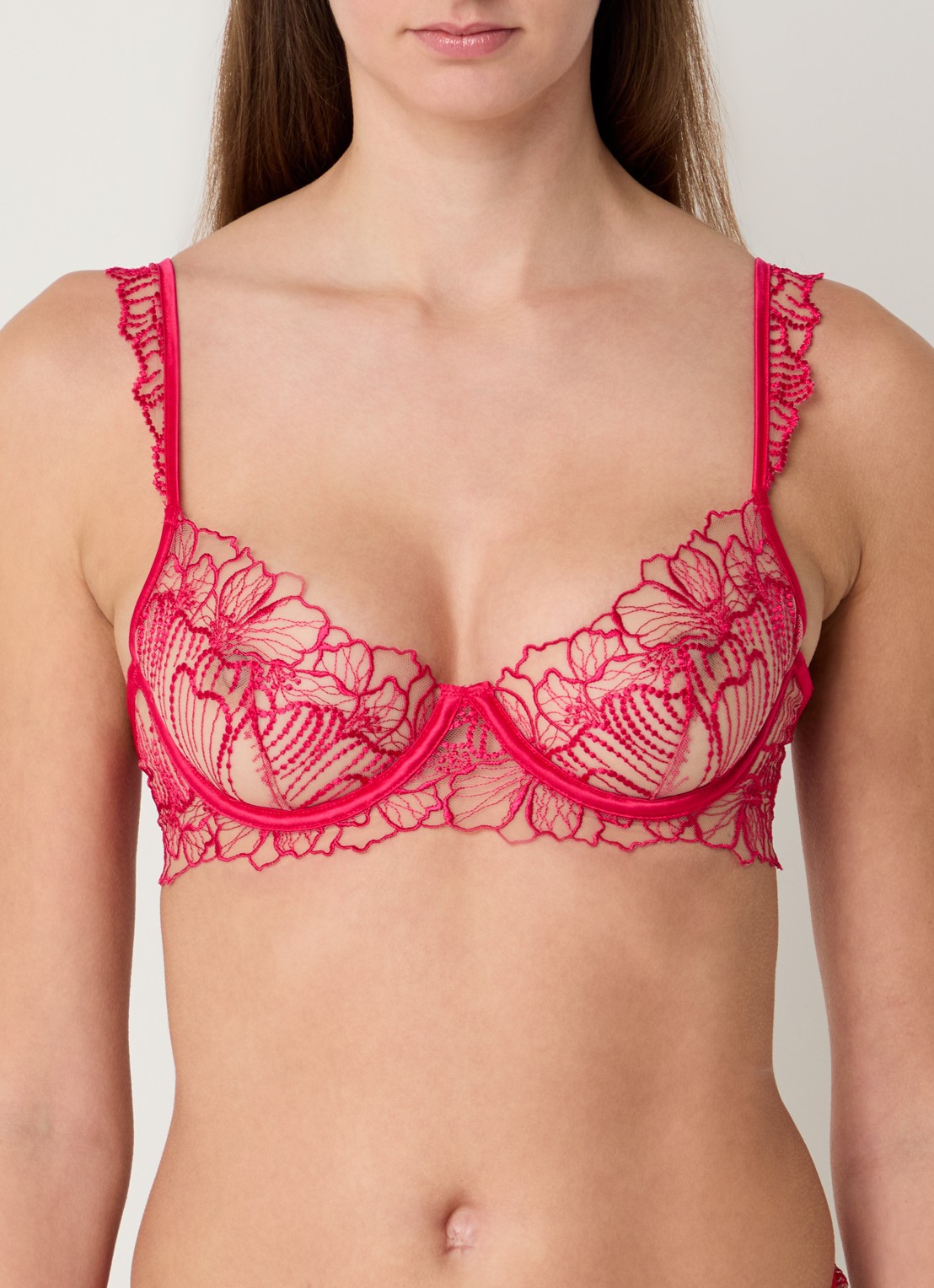 Bluebella Amarosa beugel bh van mesh met borduring - detail 2 fuchsia
