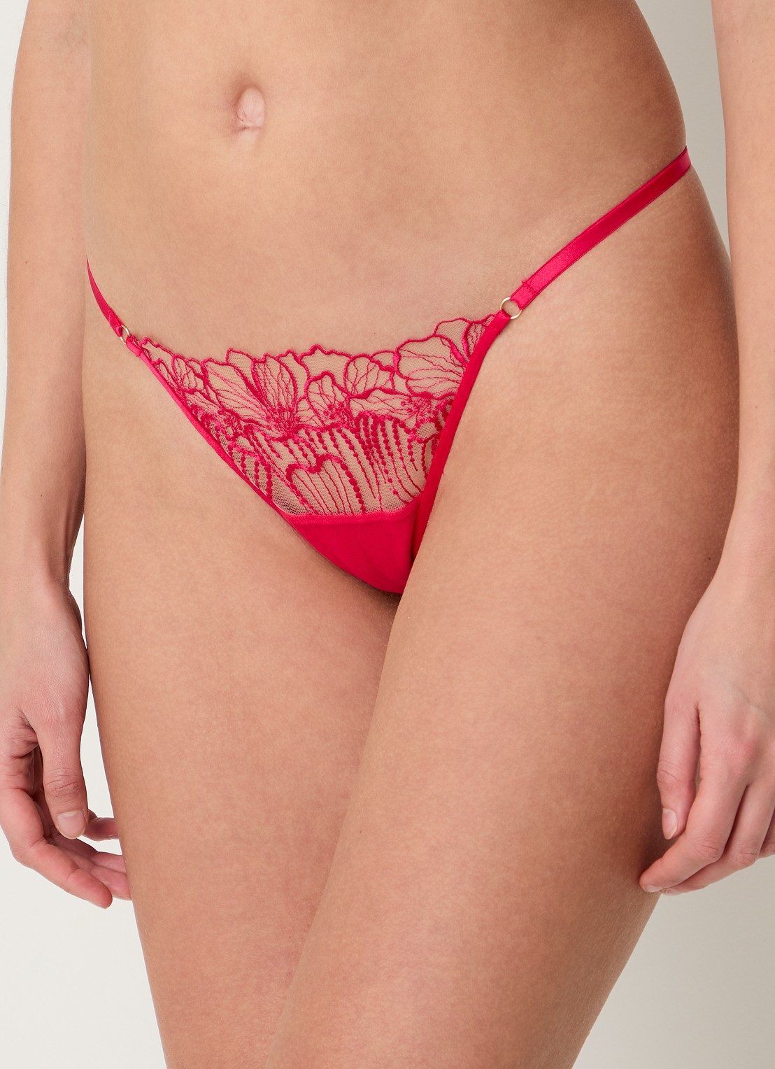 Bluebella Amarosa jarretels van mesh met borduring - detail 4 fuchsia