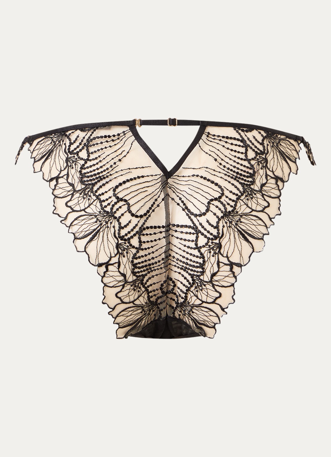 Bluebella Amarosa slip van mesh met borduring - achterkant 2 zwart