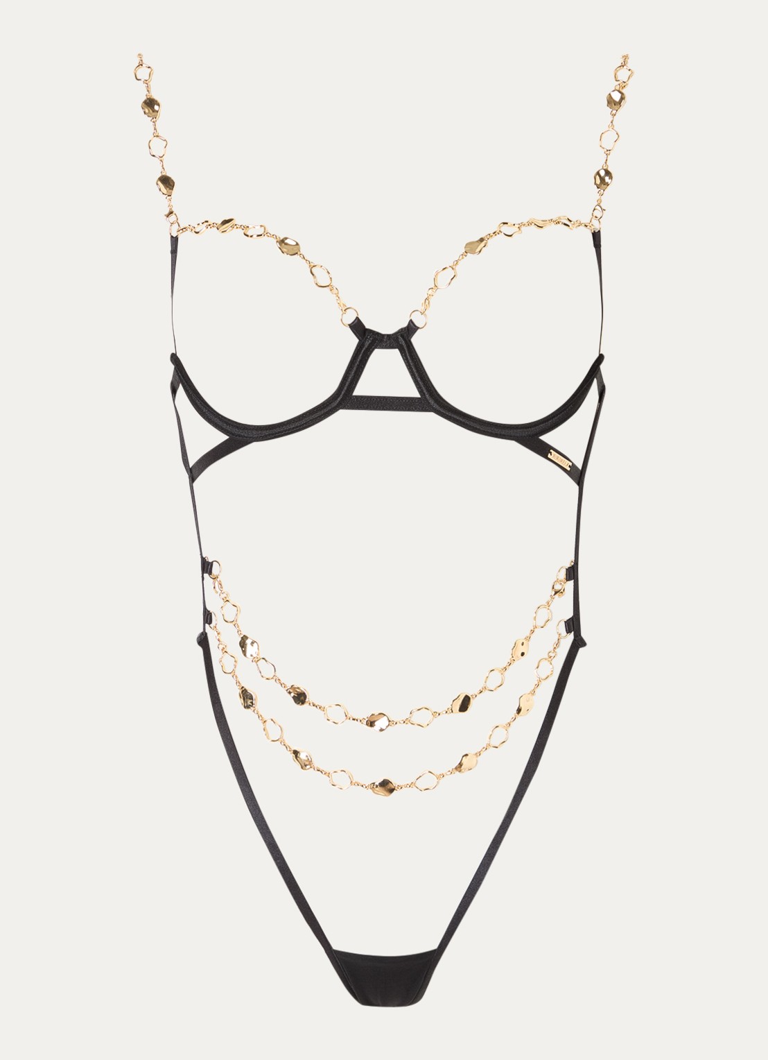 Bluebella Azalea body met kettingdetail - voorkant zwart