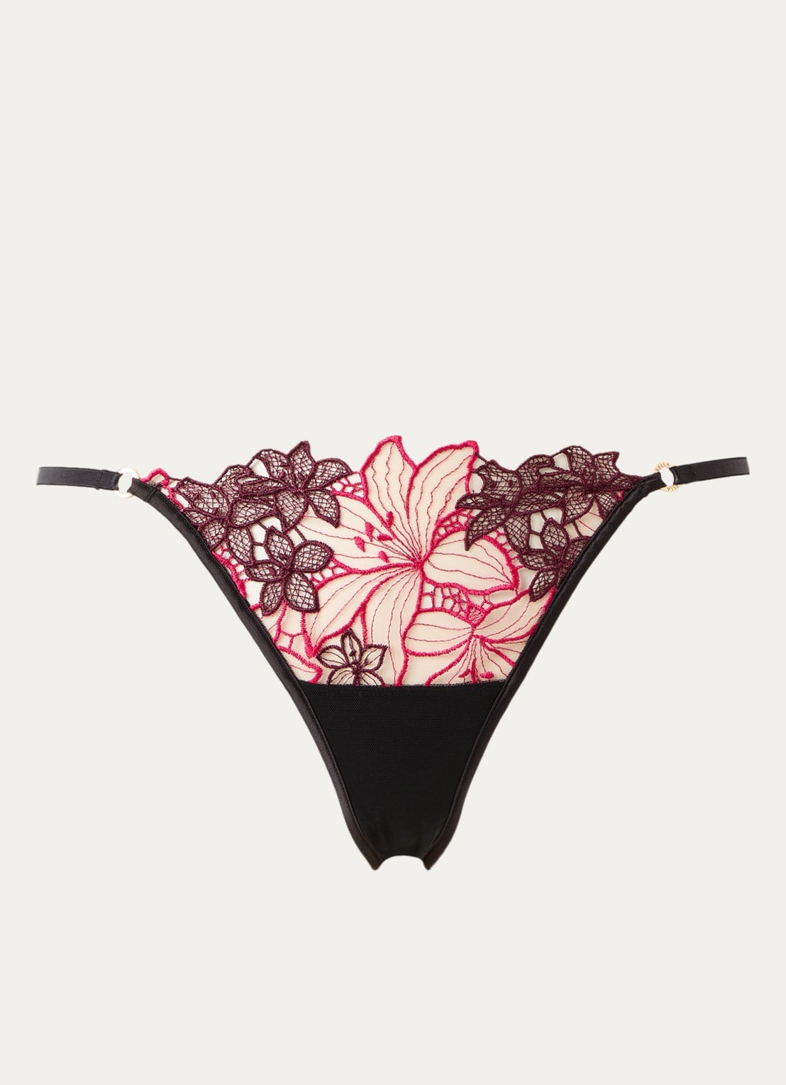 Bluebella Calantha slip van mesh met bloemborduring - voorkant 2 fuchsia
