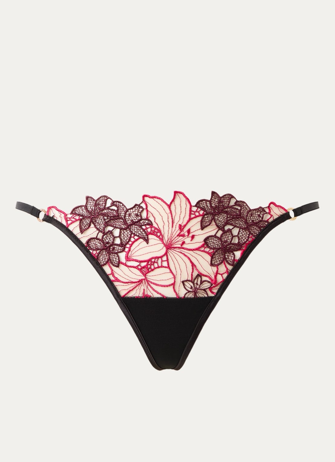 Bluebella Calantha string van mesh met bloemborduring - voorkant 2 multicolor