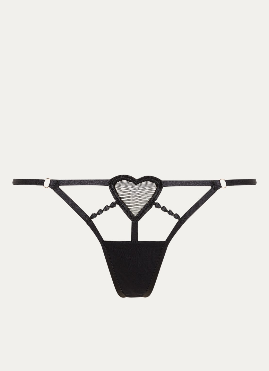 Bluebella Cristabel string met mesh - voorkant 2 zwart