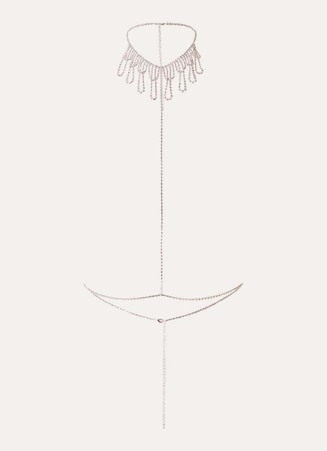 Bluebella Estelle harnas met strass - voorkant zilver