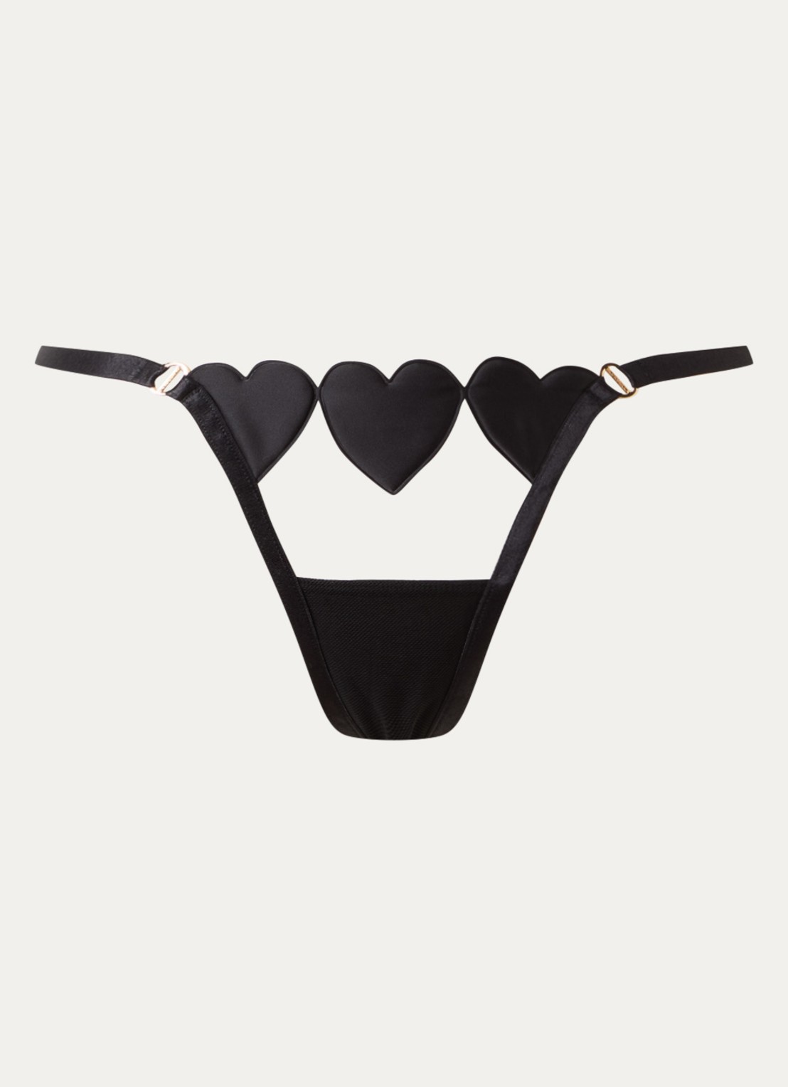 Bluebella Gia string met satijn - voorkant 2 zwart