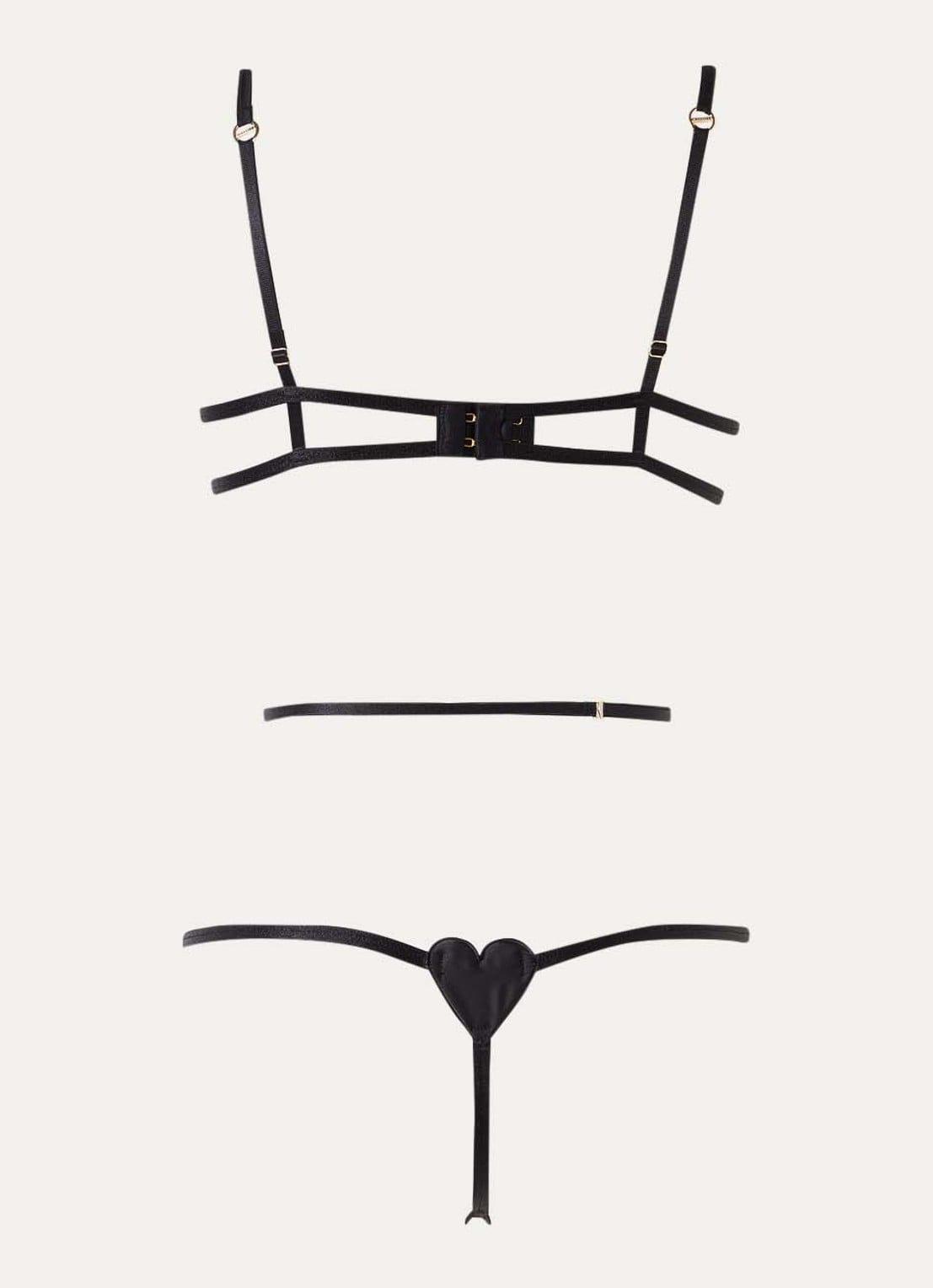 Bluebella Gia stringbody van satijn - achterkant zwart