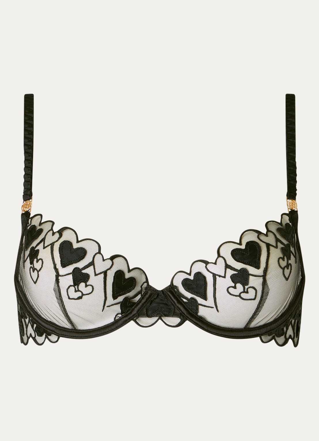 Bluebella Harlow beugel bh van mesh met borduring - voorkant 3 zwart
