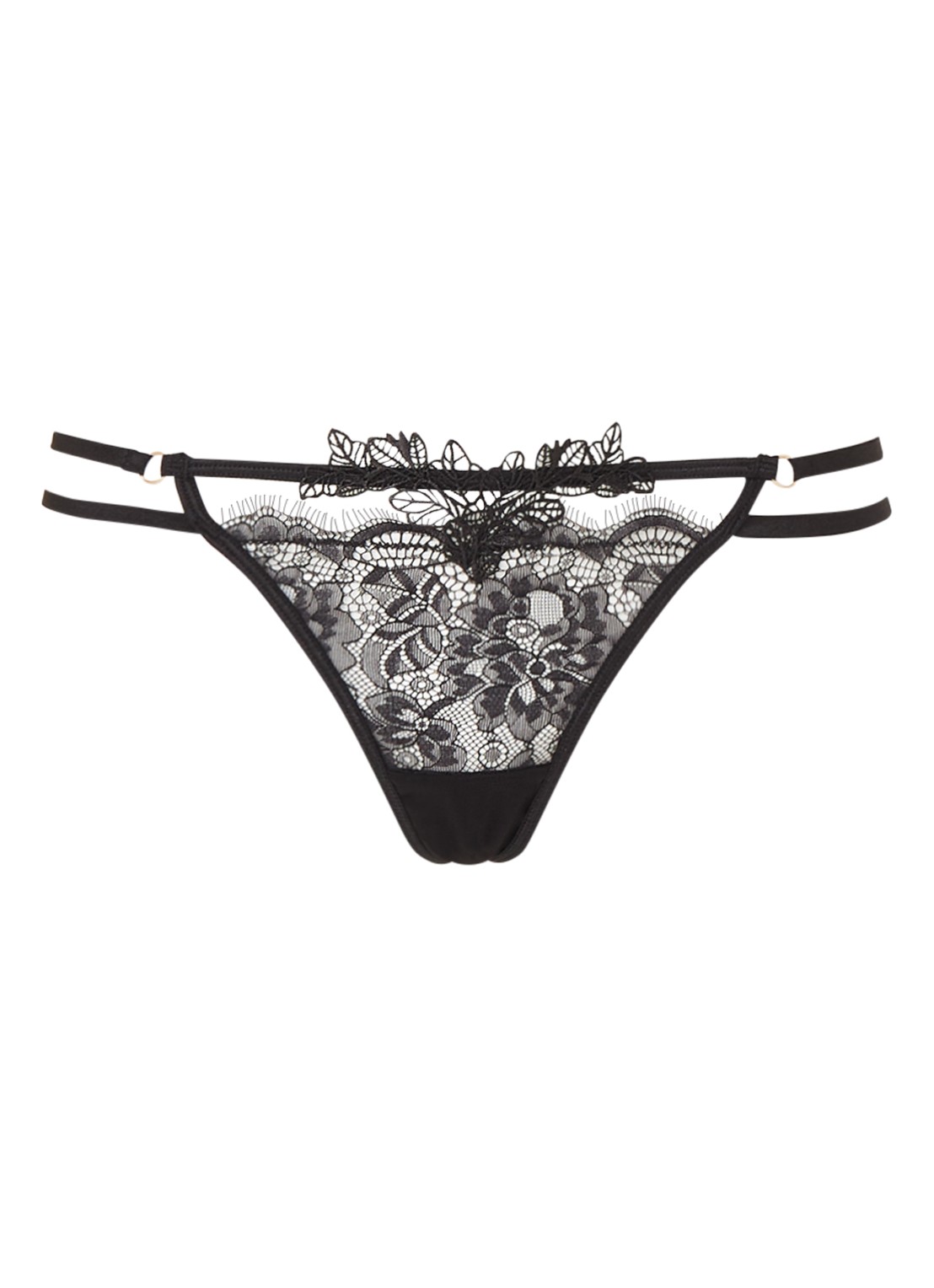 Bluebella Lumi string met kant - voorkant 2 zwart