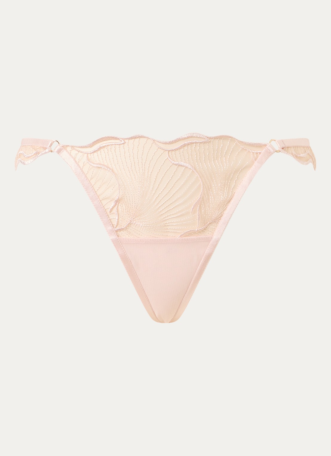 Bluebella Marabel string van mesh met borduring - voorkant lichtroze