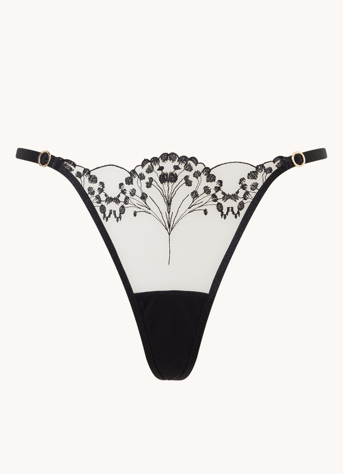 Bluebella Marisa string met borduring - voorkant 4 zwart