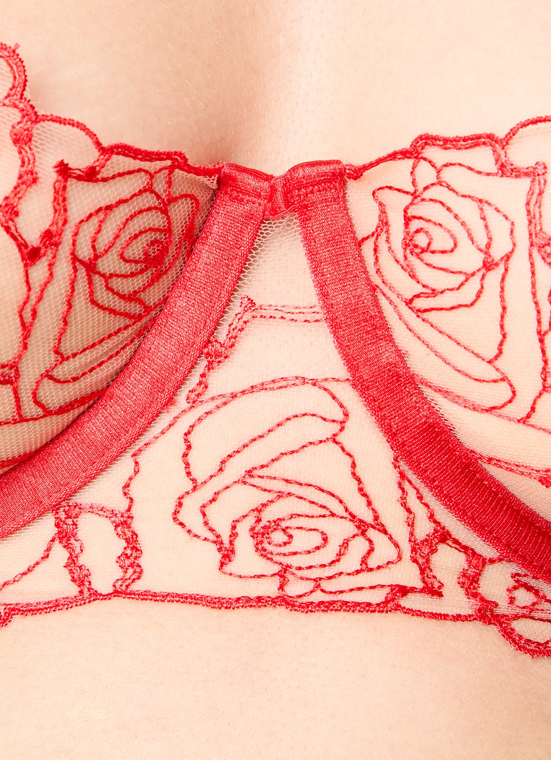 Bluebella Rosalie beugel bh van mesh met borduring - detail 9 rood