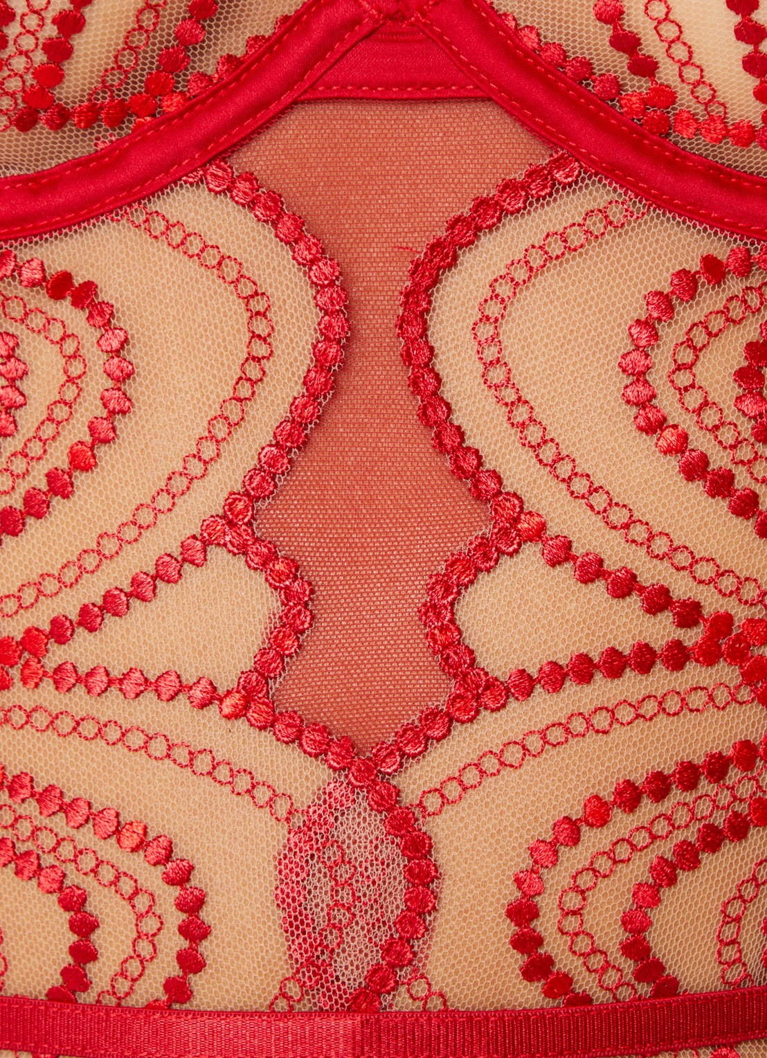 Bluebella Soraya bustier van mesh met borduring  - detail 2 rood
