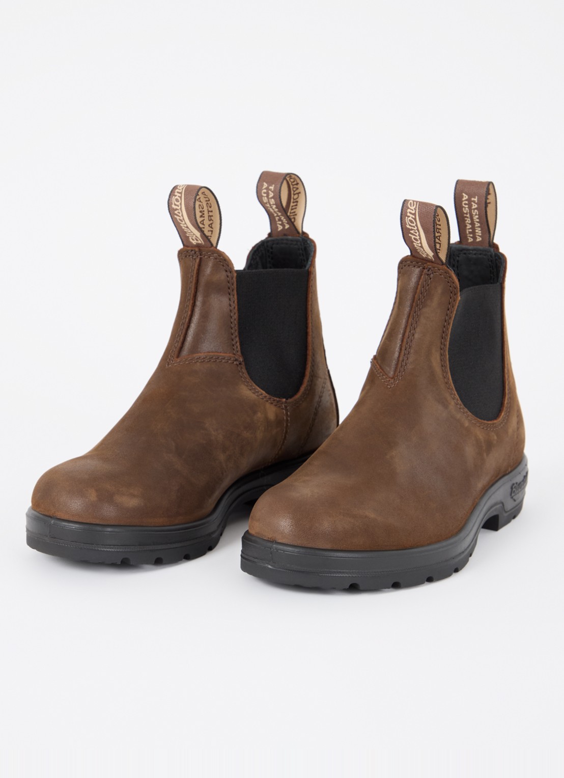 Blundstone 1609 chelsea boot van nubuck - detail bruin