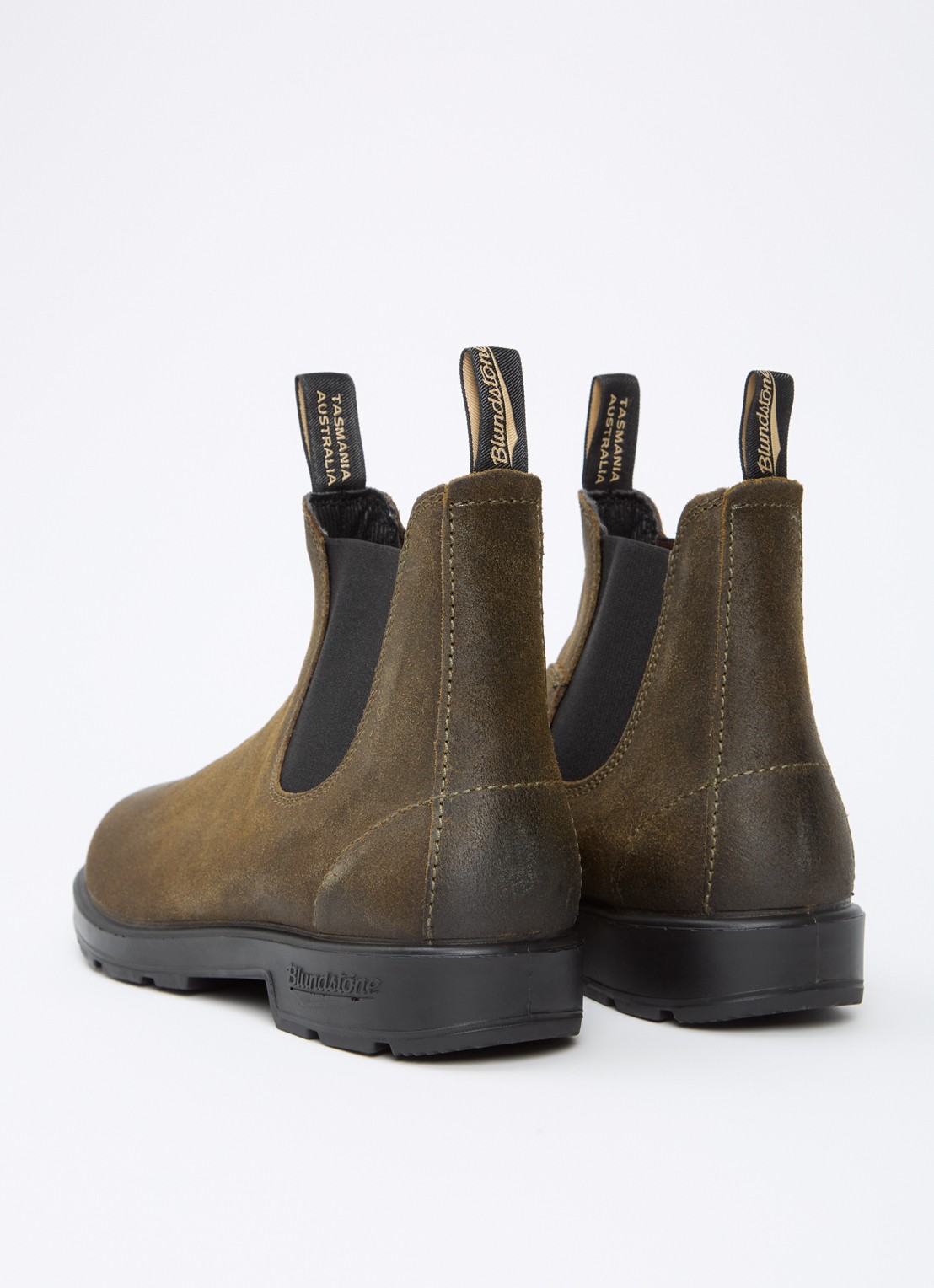 Blundstone 1615 chelsea boot van suède  - achterkant mosgroen