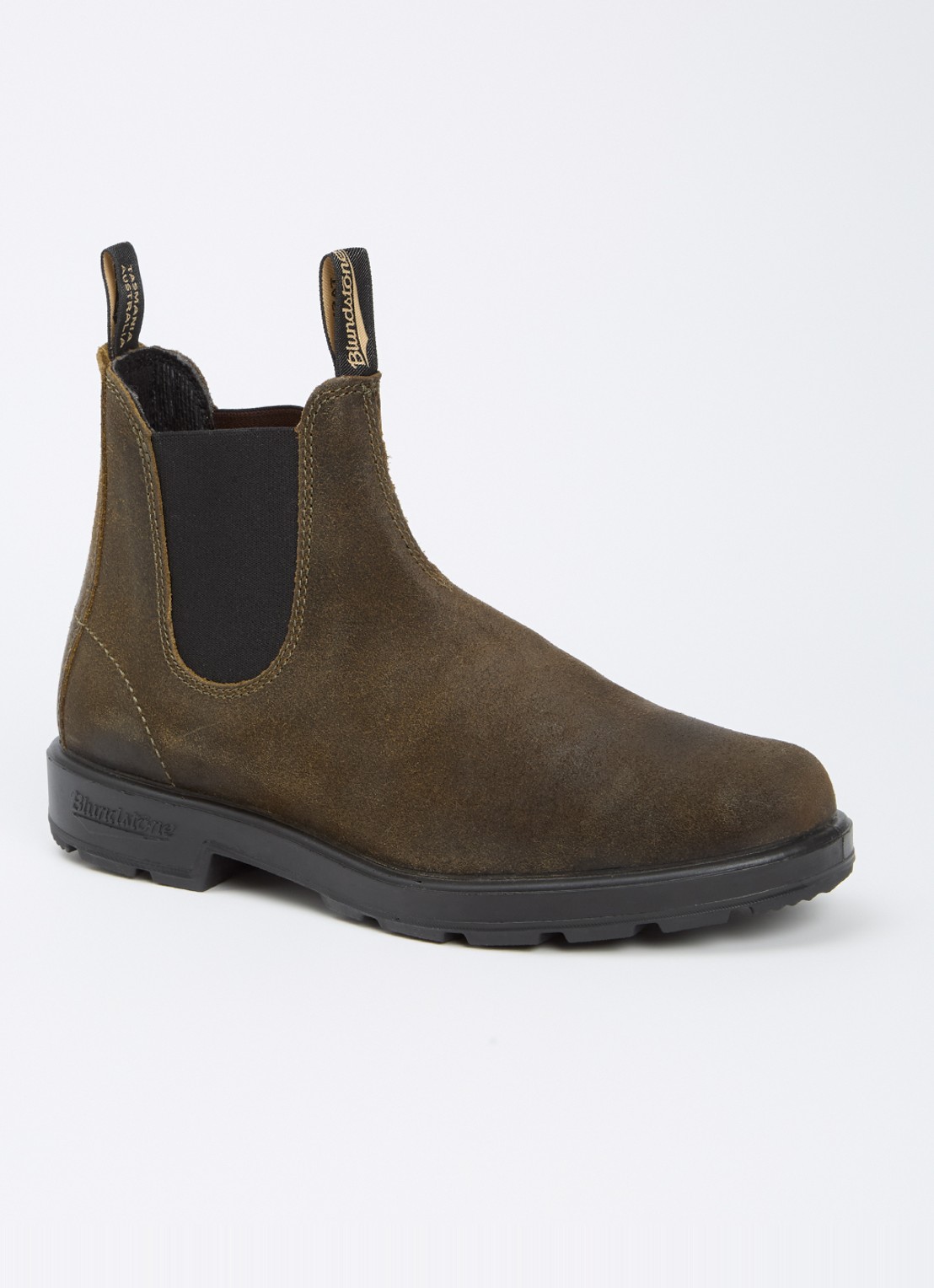 Blundstone 1615 chelsea boot van suède  - voorkant 2 mosgroen