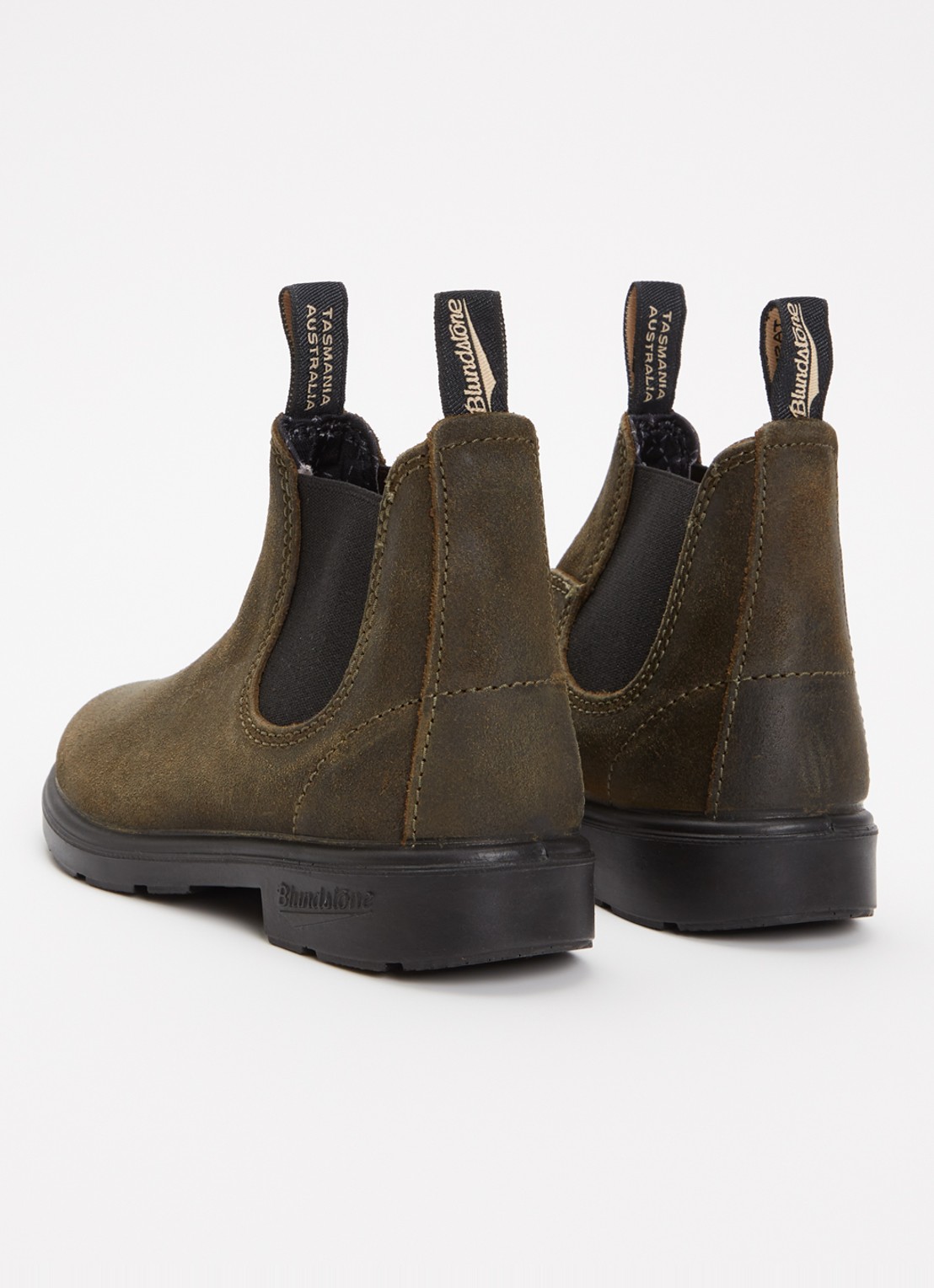 Blundstone 2496 chelsea boot van suède - achterkant 3 olijfgroen