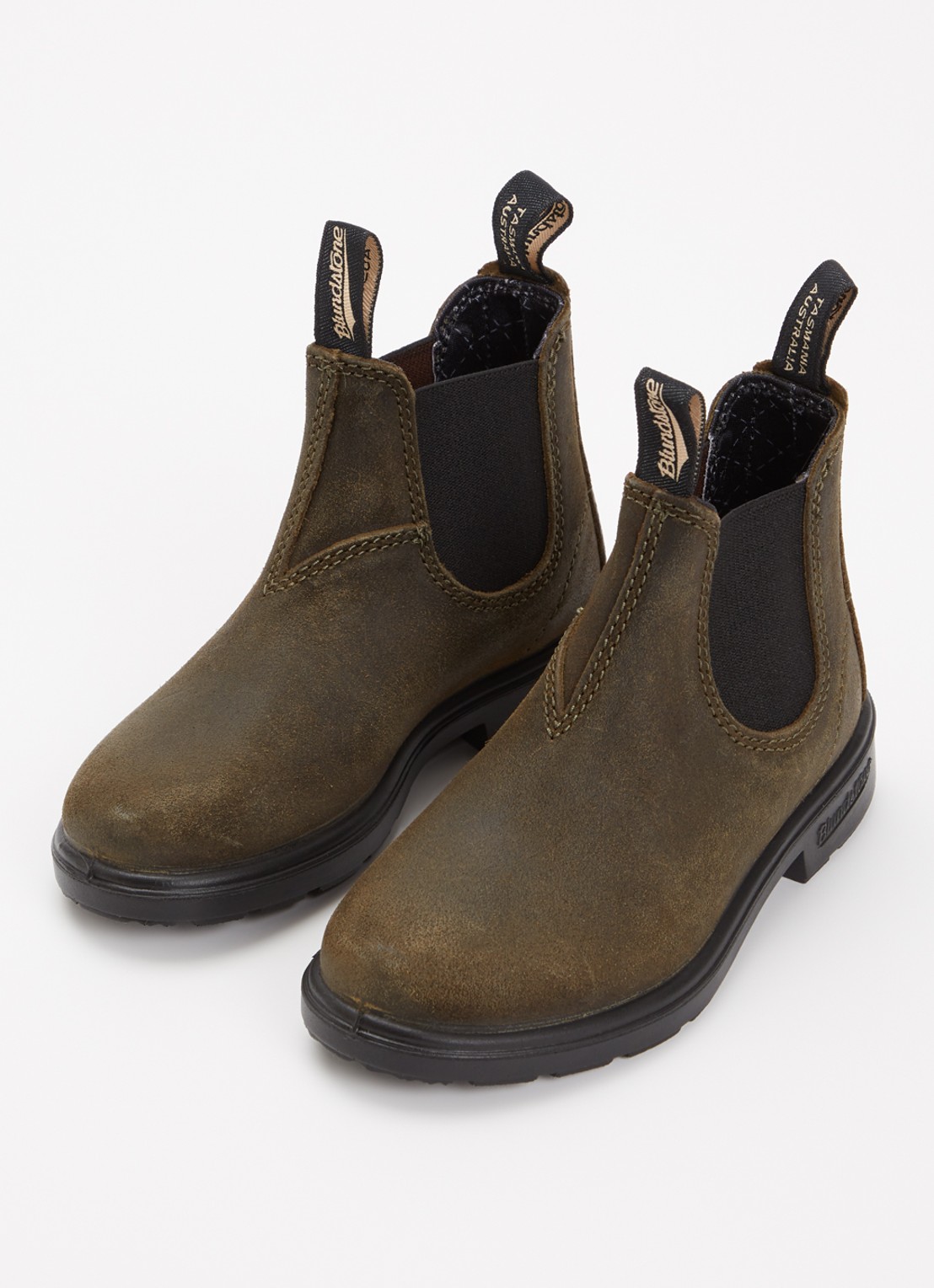 Blundstone 2496 chelsea boot van suède - voorkant 2 olijfgroen