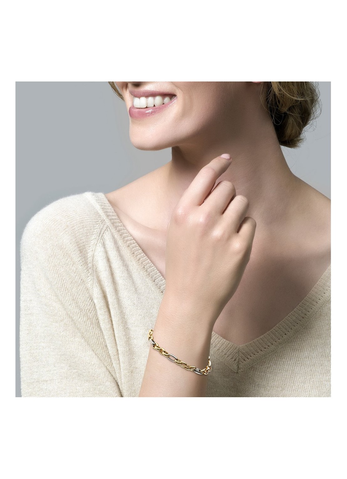 Blush Armband van 14 karaat geel- en witgoud 2170BGO - voorkant 2 geelgoud