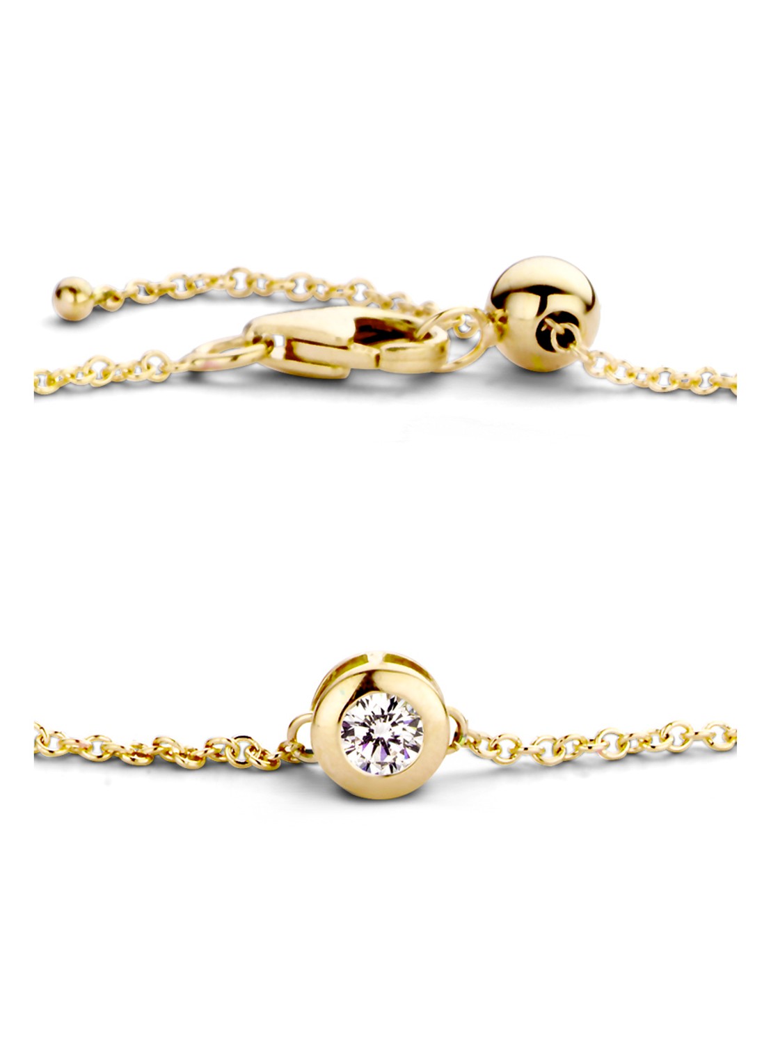 Blush Armband van 14 karaat geelgoud met zirkonia 2167YZI - detail geelgoud