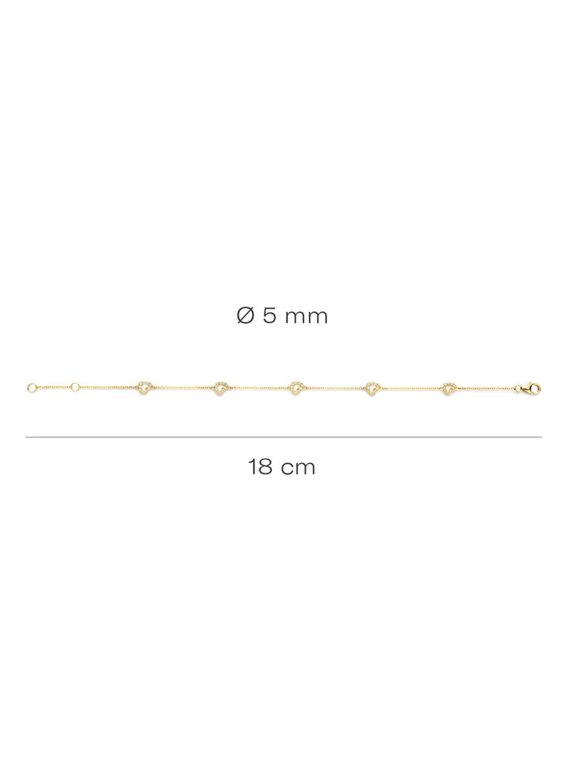 Blush Armband van 14 karaat geelgoud met zirkonia 2211YZI  - detail geelgoud