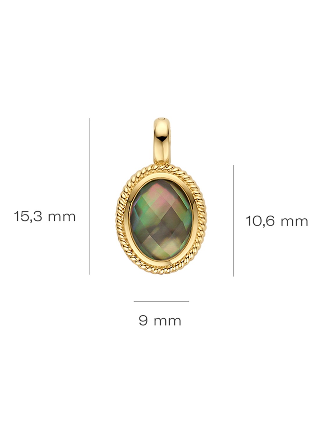 Blush Hanger van 14 karaat geelgoud met kristal 6097YBQ - detail goud