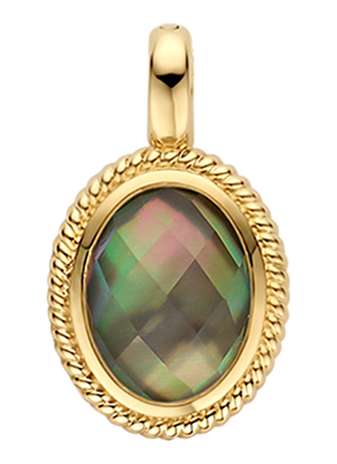 Blush Hanger van 14 karaat geelgoud met kristal 6097YBQ - voorkant 2 goud