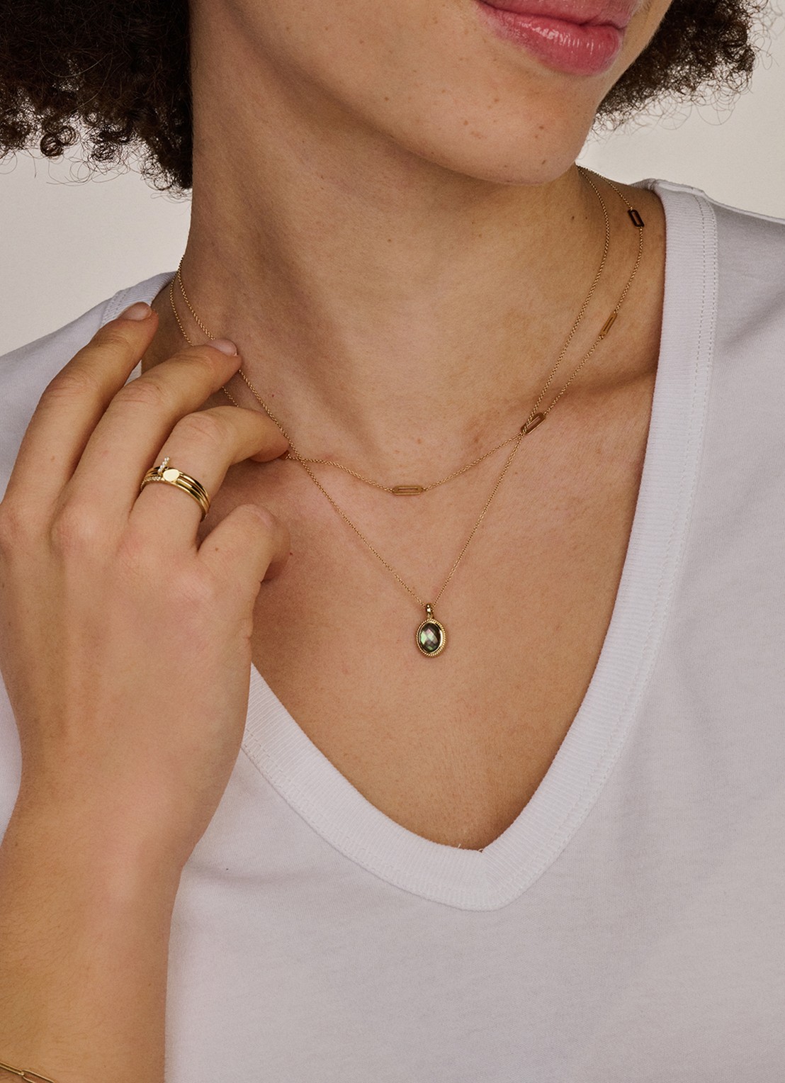 Blush Hanger van 14 karaat geelgoud met kristal 6097YBQ - voorkant 3 goud