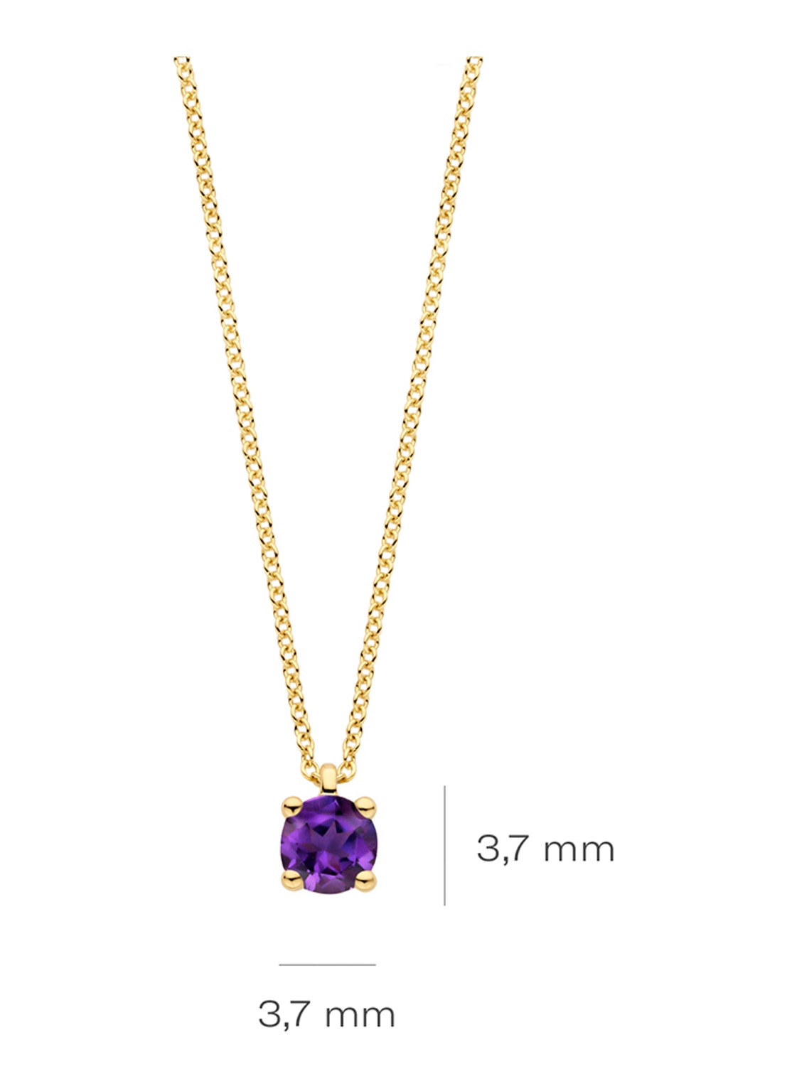 Blush Ketting van 14 karaat geelgoud met amethist 3200YAM  - detail 2 geelgoud