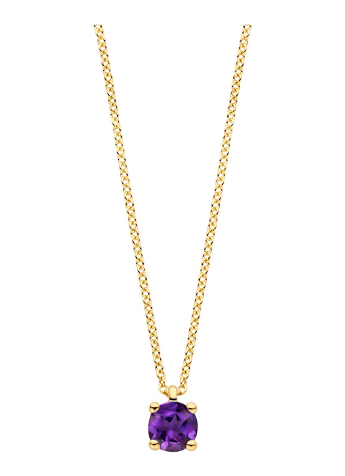 Blush Ketting van 14 karaat geelgoud met amethist 3200YAM  - voorkant 4 geelgoud