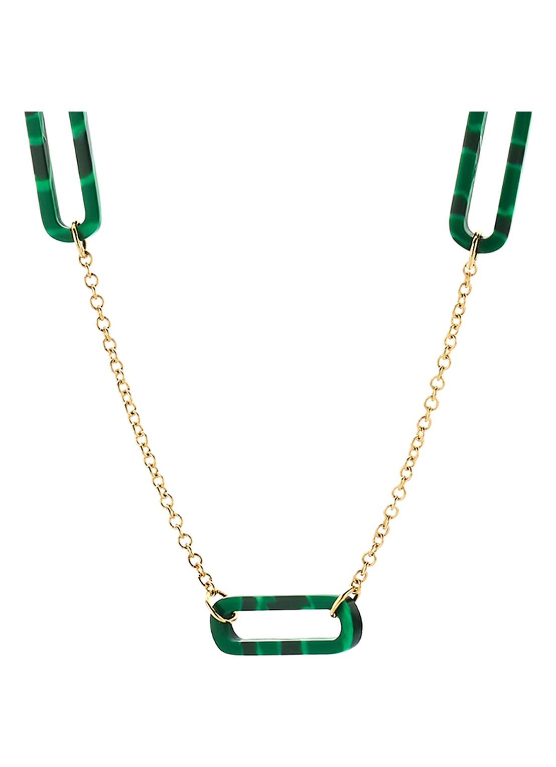 Blush Ketting van 14 karaat geelgoud met malachiet 3204YMA  - detail geelgoud