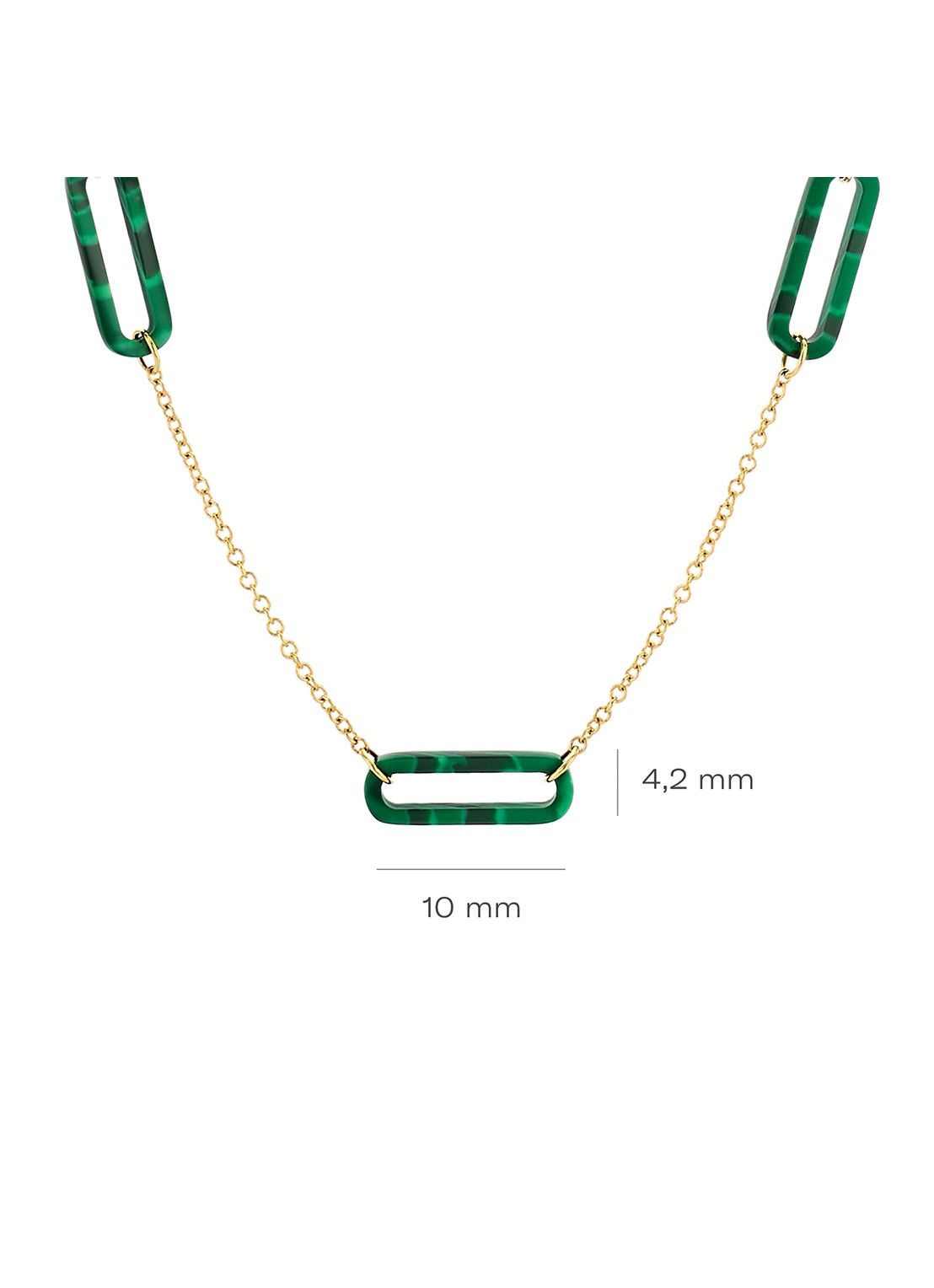 Blush Ketting van 14 karaat geelgoud met malachiet 3204YMA  - detail 2 geelgoud