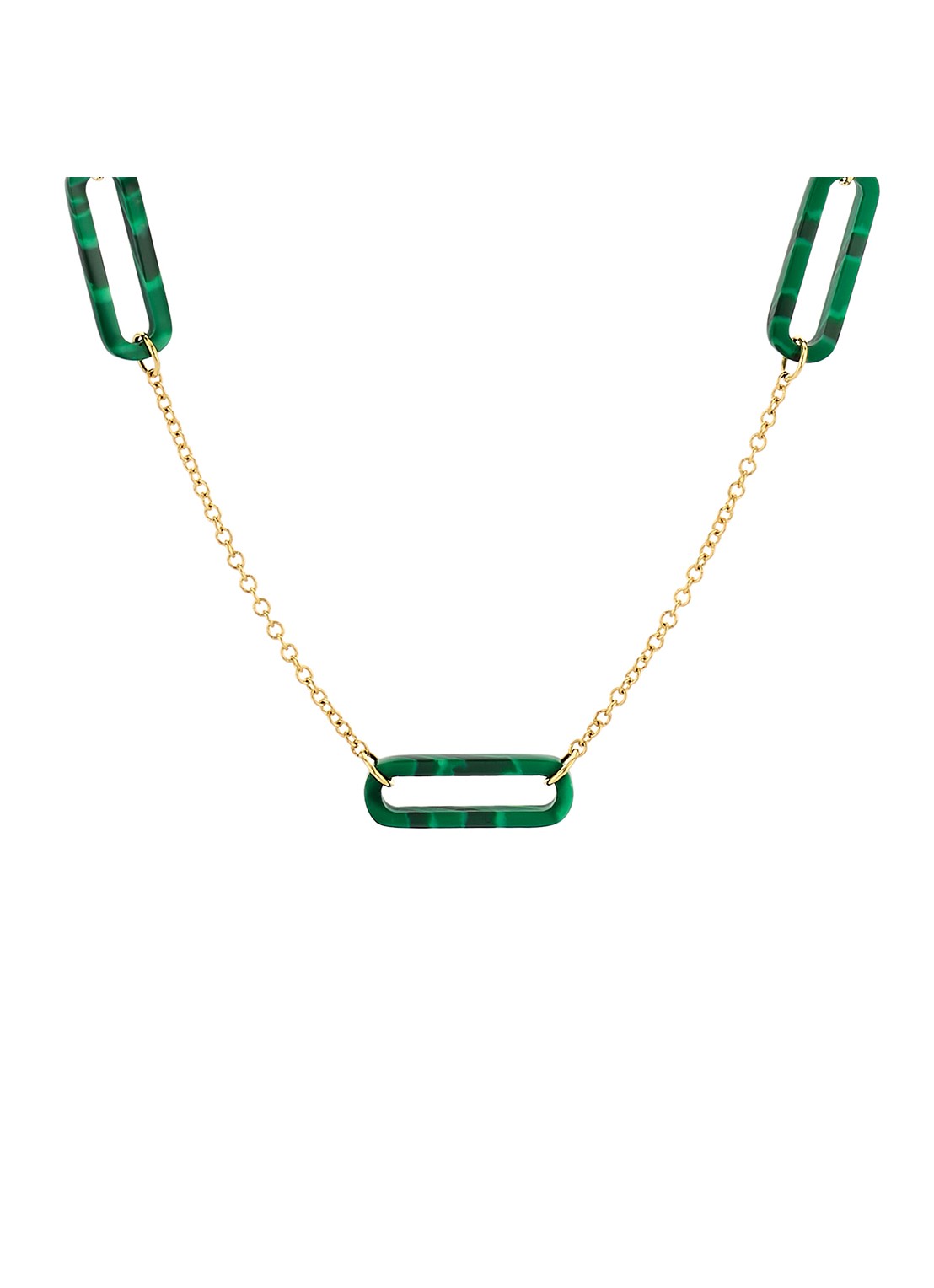 Blush Ketting van 14 karaat geelgoud met malachiet 3204YMA  - voorkant 3 geelgoud